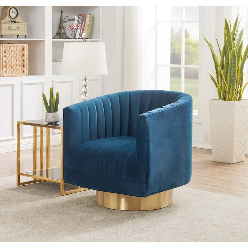 Swivel Channel Tufted Barrel Chair - 28 W x 31 L x 30 H - 28Wx31Dx30H