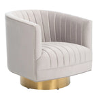 Swivel Channel Tufted Barrel Chair - 28 W x 31 L x 30 H - 28Wx31Dx30H
