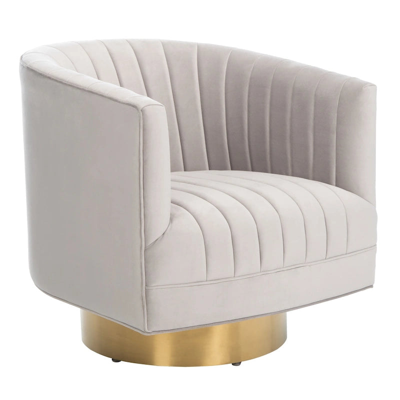 Swivel Channel Tufted Barrel Chair - 28 W x 31 L x 30 H - 28Wx31Dx30H
