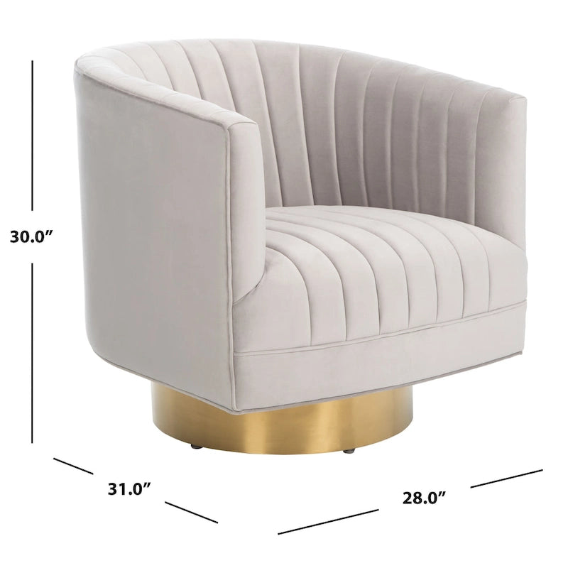Swivel Channel Tufted Barrel Chair - 28 W x 31 L x 30 H - 28Wx31Dx30H