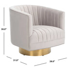 Swivel Channel Tufted Barrel Chair - 28 W x 31 L x 30 H - 28Wx31Dx30H