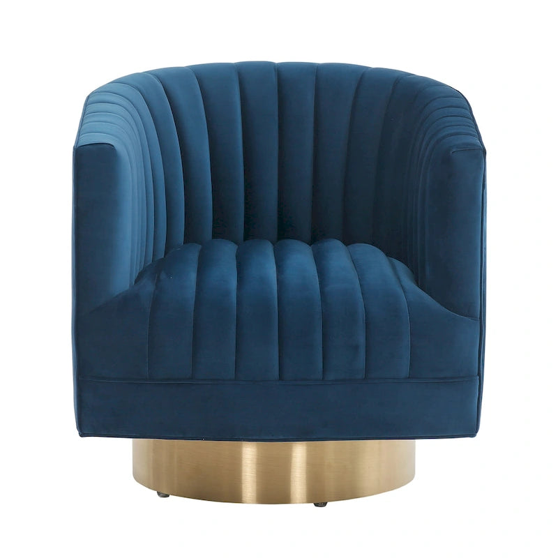 Swivel Channel Tufted Barrel Chair - 28 W x 31 L x 30 H - 28Wx31Dx30H