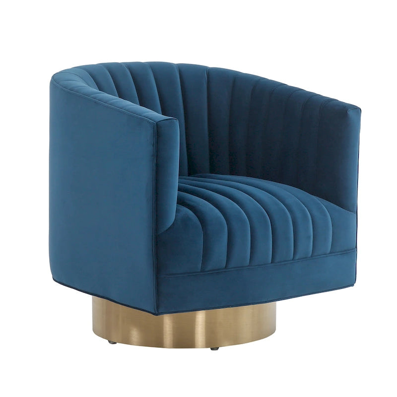 Swivel Channel Tufted Barrel Chair - 28 W x 31 L x 30 H - 28Wx31Dx30H