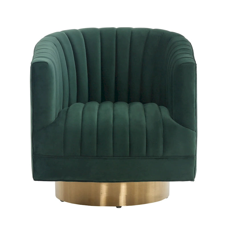 Swivel Channel Tufted Barrel Chair - 28 W x 31 L x 30 H - 28Wx31Dx30H