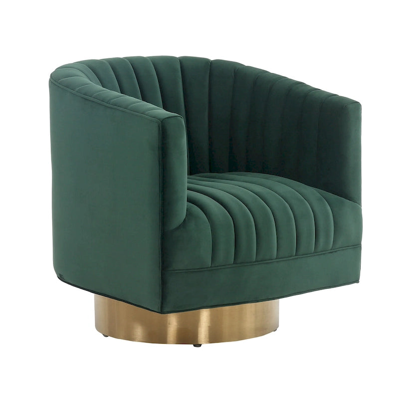 Swivel Channel Tufted Barrel Chair - 28 W x 31 L x 30 H - 28Wx31Dx30H