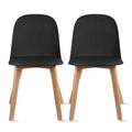Set of 2 Plastic Dining Side Chair Wood For Event Kitchen Office Event Garden Patio Cafe