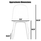 Set of 2 Plastic Dining Side Chair Wood For Event Kitchen Office Event Garden Patio Cafe