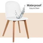 Set of 2 Plastic Dining Side Chair Wood For Event Kitchen Office Event Garden Patio Cafe