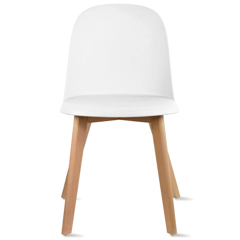 Set of 2 Plastic Dining Side Chair Wood For Event Kitchen Office Event Garden Patio Cafe