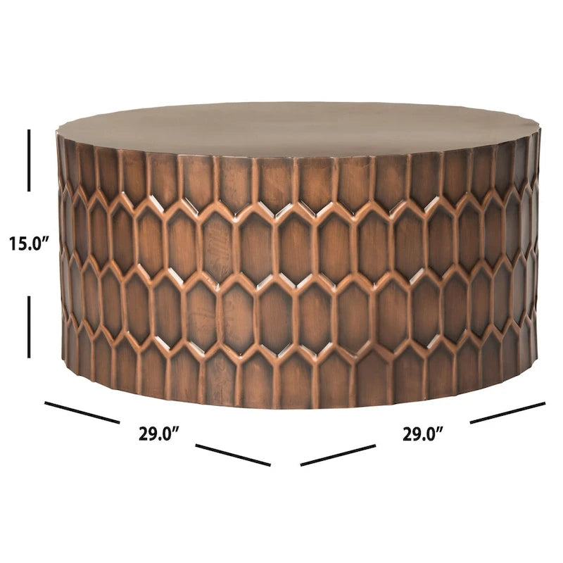 Marita Antique Copper Coffee Table - 29 x 29 x 15 - 29Wx29Dx15H