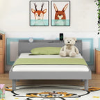Twin Size Platform Bed Frame with USB Ports