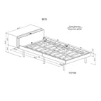 Twin Size Platform Bed Frame with USB Ports
