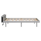 Twin Size Platform Bed Frame with USB Ports