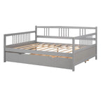 Full Size Daybed Wood Bed with Twin Size Trundle