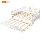 Full Size Daybed Wood Bed with Twin Size Trundle