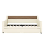PU Leather Twin Size Daybed with Trundle