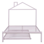 Full Size Metal Platform Bed with twin size trundle