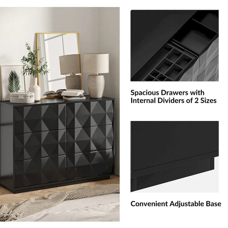 Modern 6-Drawer Dresser by HULALA HOME