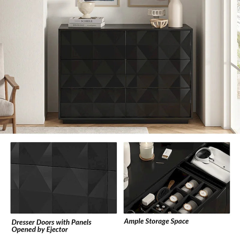 Modern 6-Drawer Dresser by HULALA HOME