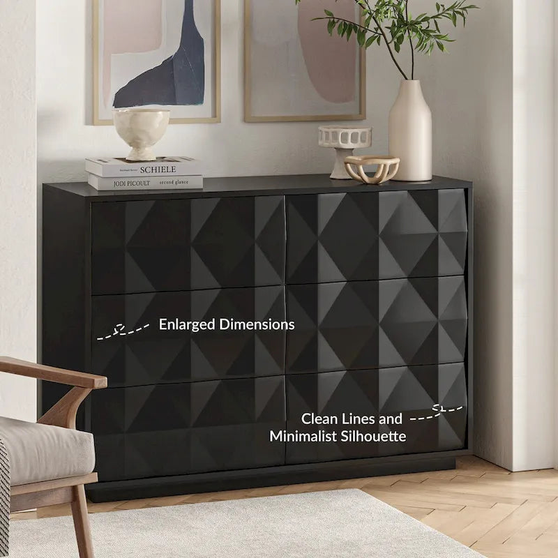 Modern 6-Drawer Dresser by HULALA HOME