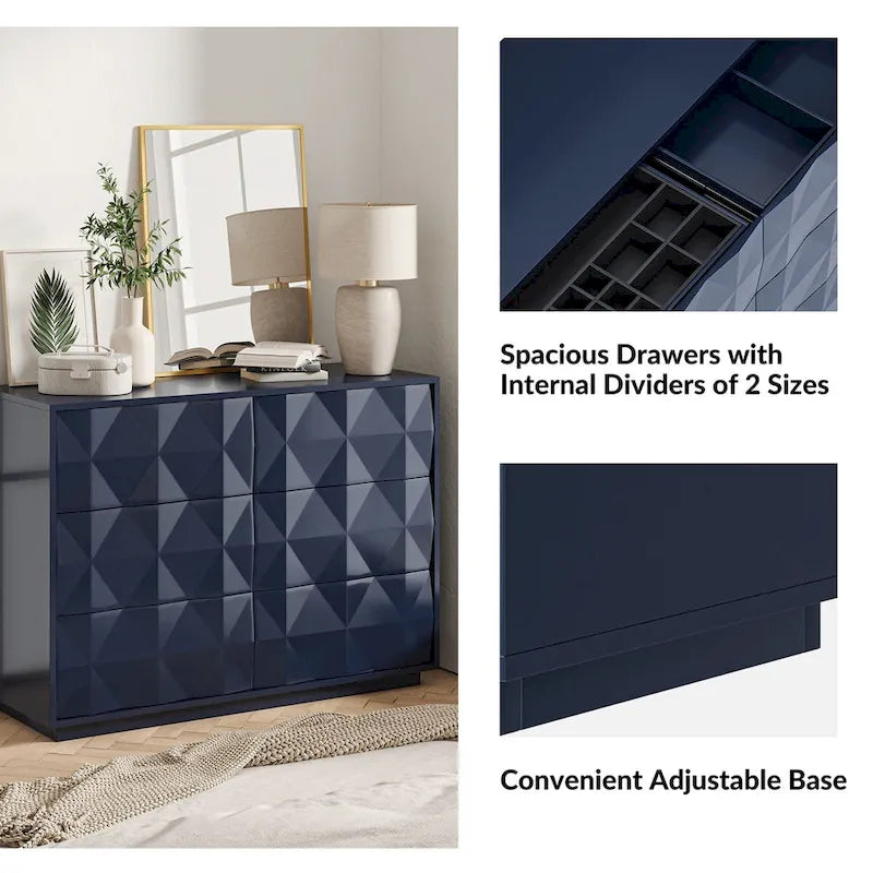 Modern 6-Drawer Dresser by HULALA HOME