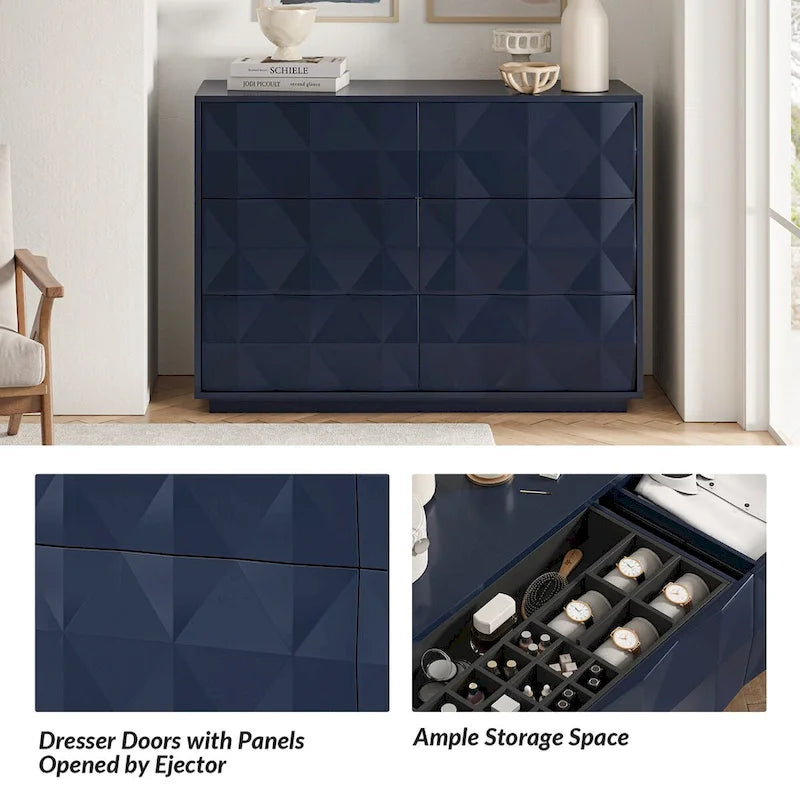 Modern 6-Drawer Dresser by HULALA HOME