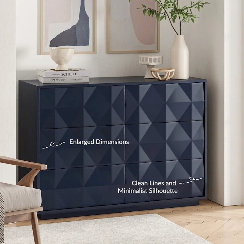 Modern 6-Drawer Dresser by HULALA HOME