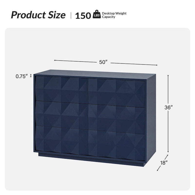 Modern 6-Drawer Dresser by HULALA HOME