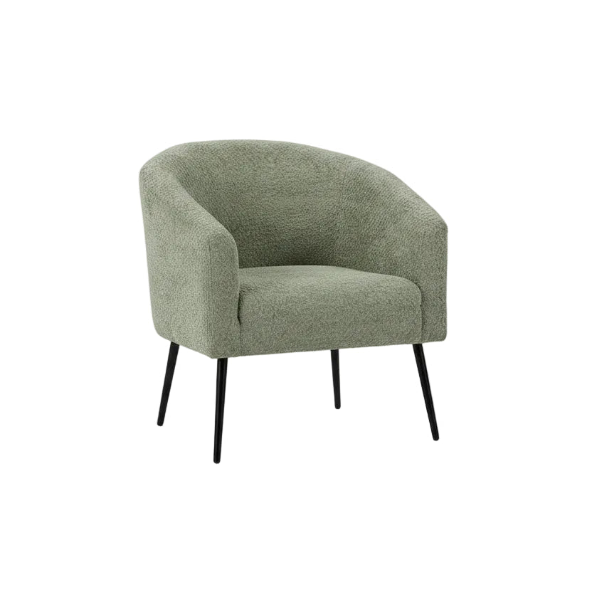 Modern Boucle Armchair with Metal Legs Set of 2 by HULALA HOME