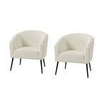 Modern Boucle Armchair with Metal Legs Set of 2 by HULALA HOME