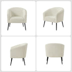 Modern Boucle Armchair with Metal Legs Set of 2 by HULALA HOME