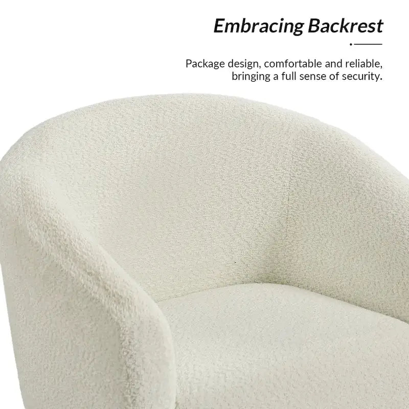 Modern Boucle Armchair with Metal Legs Set of 2 by HULALA HOME
