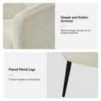 Modern Boucle Armchair with Metal Legs Set of 2 by HULALA HOME