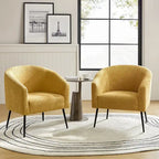 Modern Boucle Armchair with Metal Legs Set of 2 by HULALA HOME