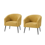 Modern Boucle Armchair with Metal Legs Set of 2 by HULALA HOME