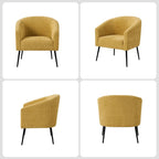 Modern Boucle Armchair with Metal Legs Set of 2 by HULALA HOME