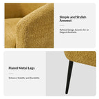 Modern Boucle Armchair with Metal Legs Set of 2 by HULALA HOME