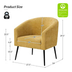 Modern Boucle Armchair with Metal Legs Set of 2 by HULALA HOME