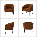 Modern Boucle Armchair with Metal Legs Set of 2 by HULALA HOME