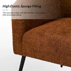 Modern Boucle Armchair with Metal Legs Set of 2 by HULALA HOME