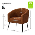 Modern Boucle Armchair with Metal Legs Set of 2 by HULALA HOME