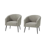 Modern Boucle Armchair with Metal Legs Set of 2 by HULALA HOME