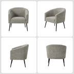 Modern Boucle Armchair with Metal Legs Set of 2 by HULALA HOME