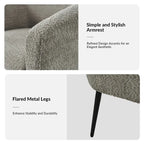 Modern Boucle Armchair with Metal Legs Set of 2 by HULALA HOME