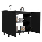 2 Utility Sink with Cabinet, Stainless Steel Countertop, Interior Shelf