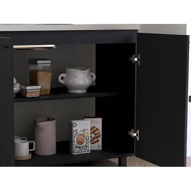 2 Utility Sink with Cabinet, Stainless Steel Countertop, Interior Shelf