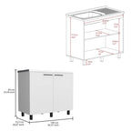 2 Utility Sink with Cabinet, Stainless Steel Countertop, Interior Shelf