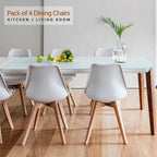 Yaheetech Set of 4 Dining Chairs with Modern Soft Padded