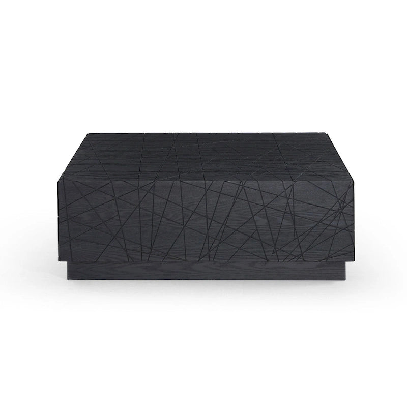 Kenda Modern Black Oak Square Coffee Table With Storage