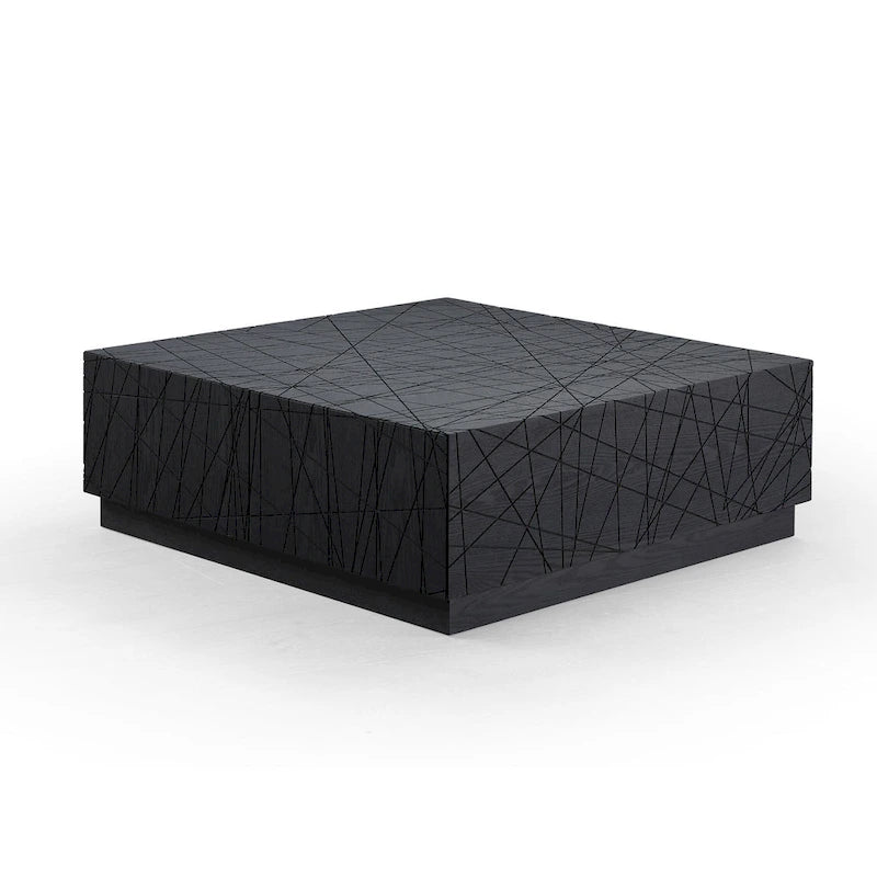Kenda Modern Black Oak Square Coffee Table With Storage